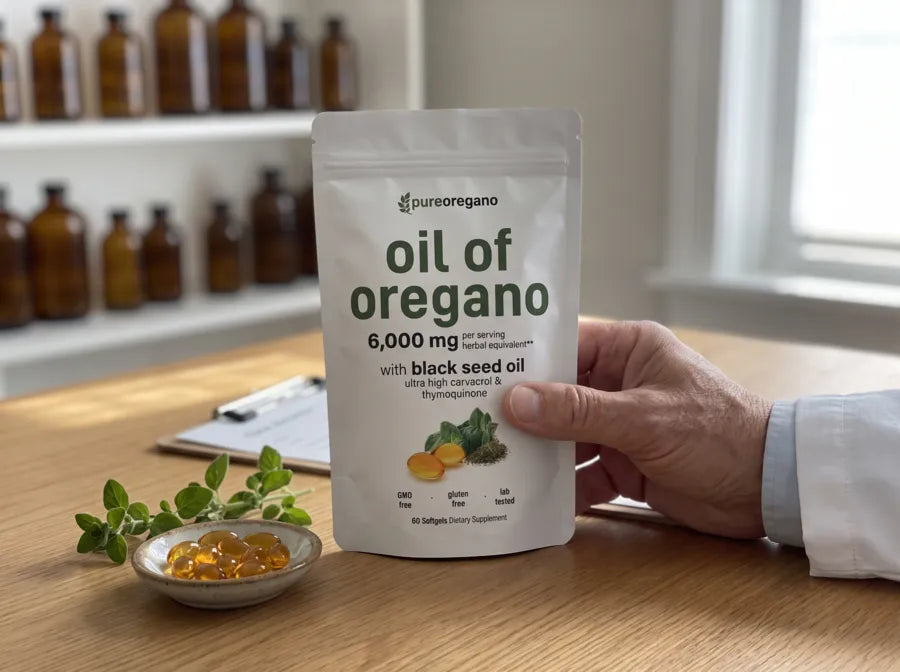 Pure Oregano oil of oregano with black seed oil